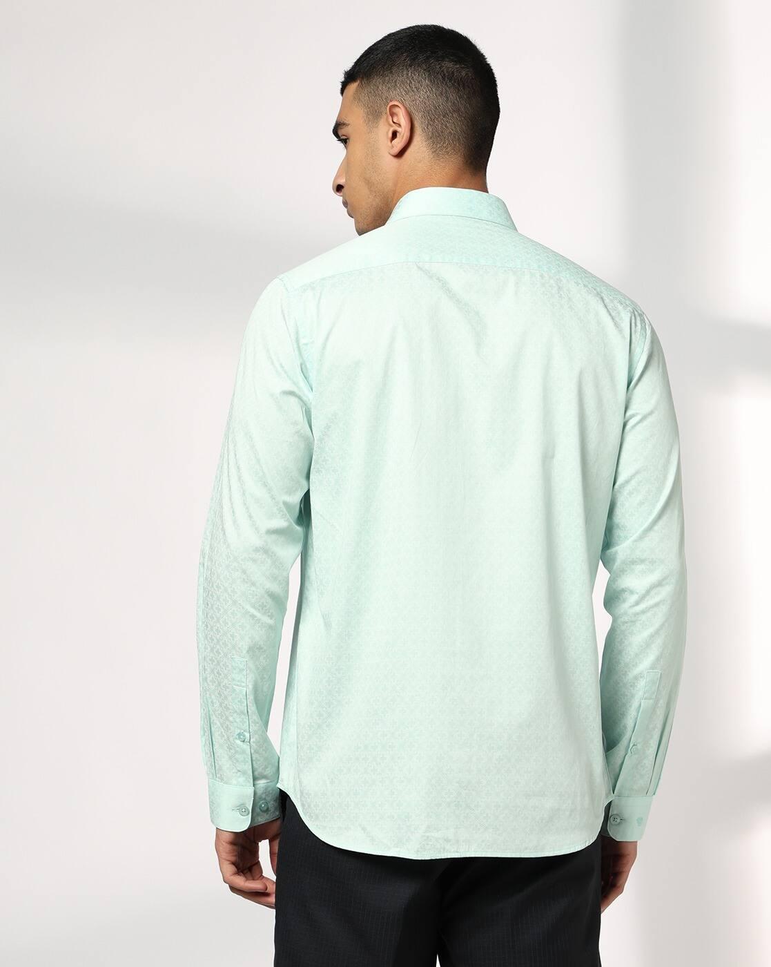 John Players | Men Slim Fit Cotton Shirt with Patch Pocket|2