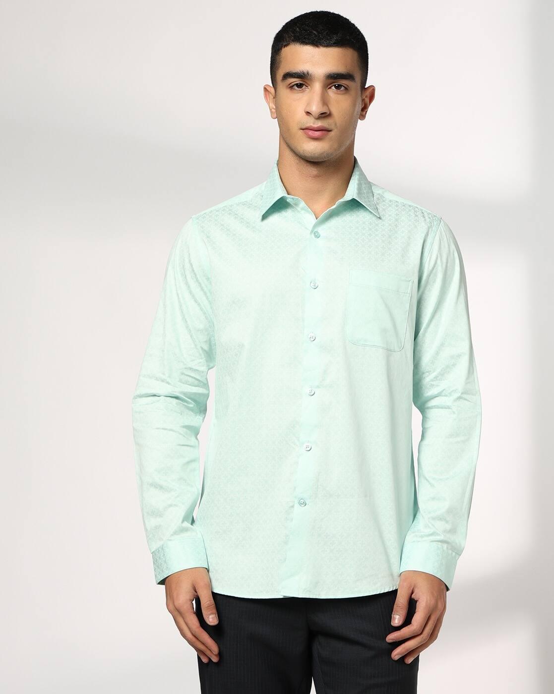 John Players | Men Slim Fit Cotton Shirt with Patch Pocket|3