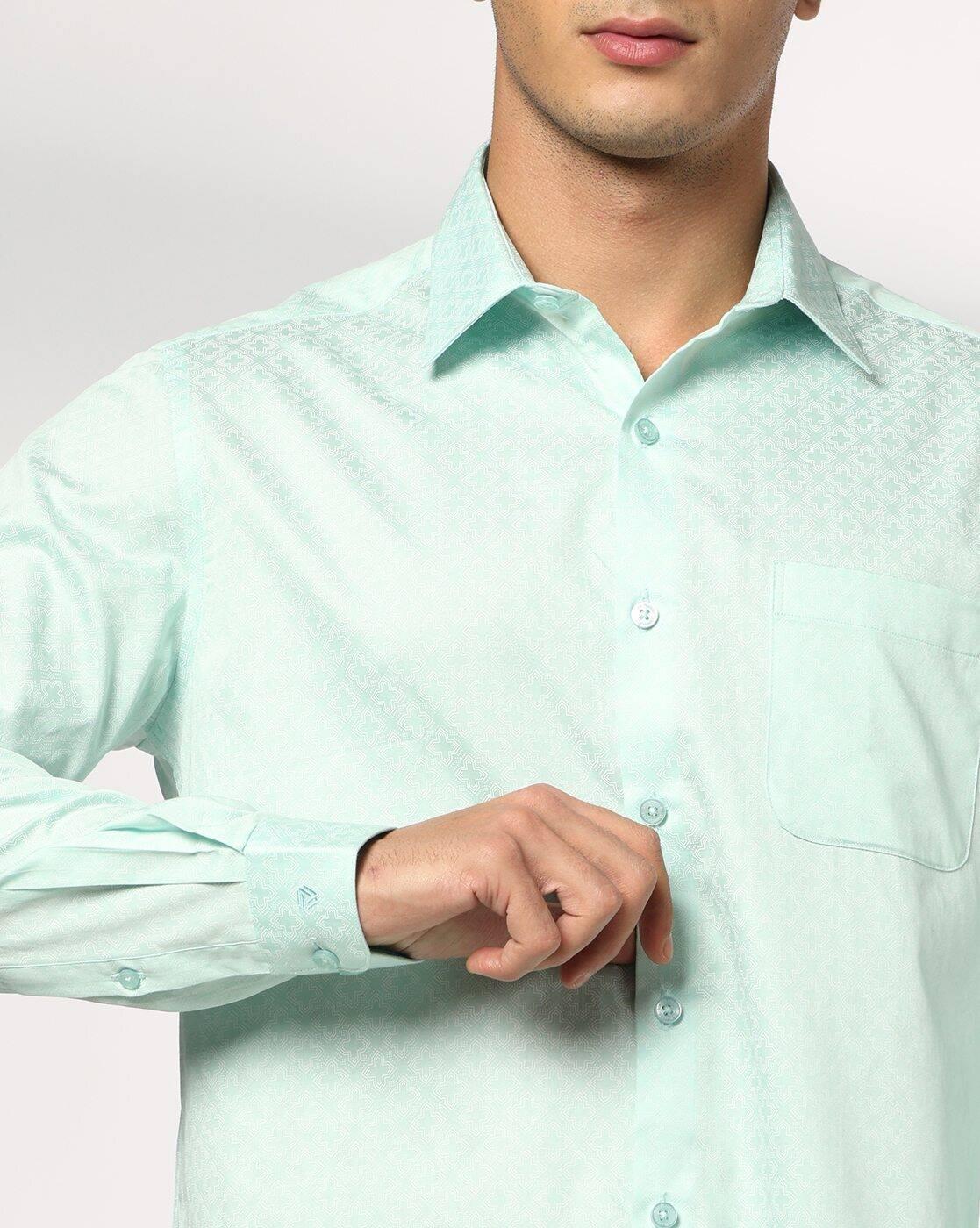 John Players | Men Slim Fit Cotton Shirt with Patch Pocket|4