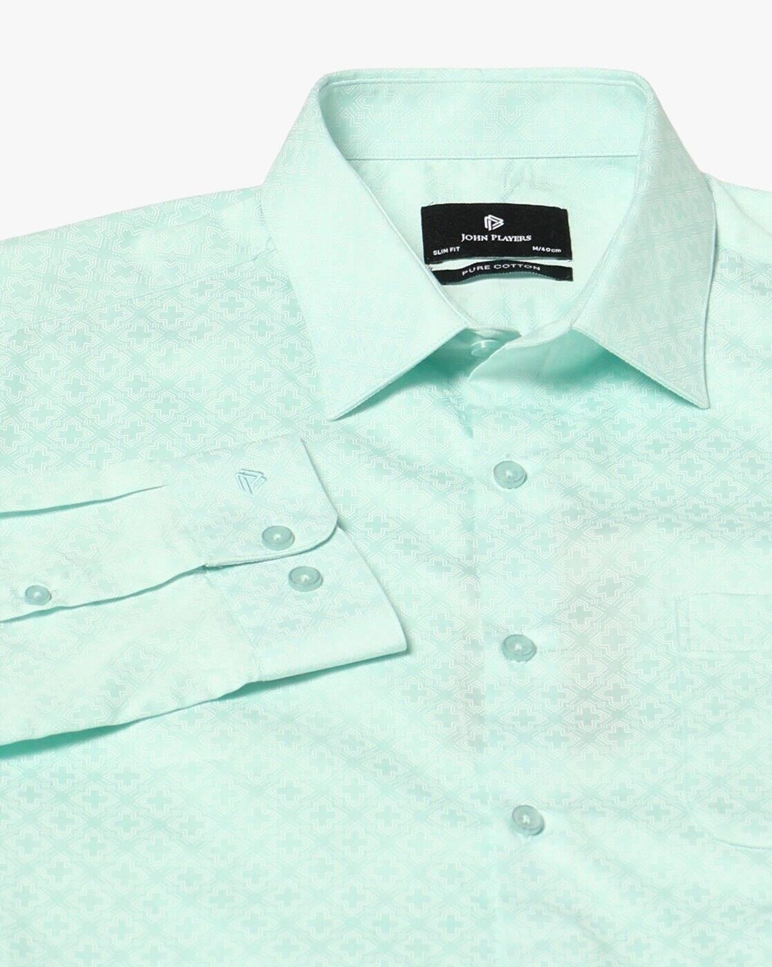 John Players | Men Slim Fit Cotton Shirt with Patch Pocket|5