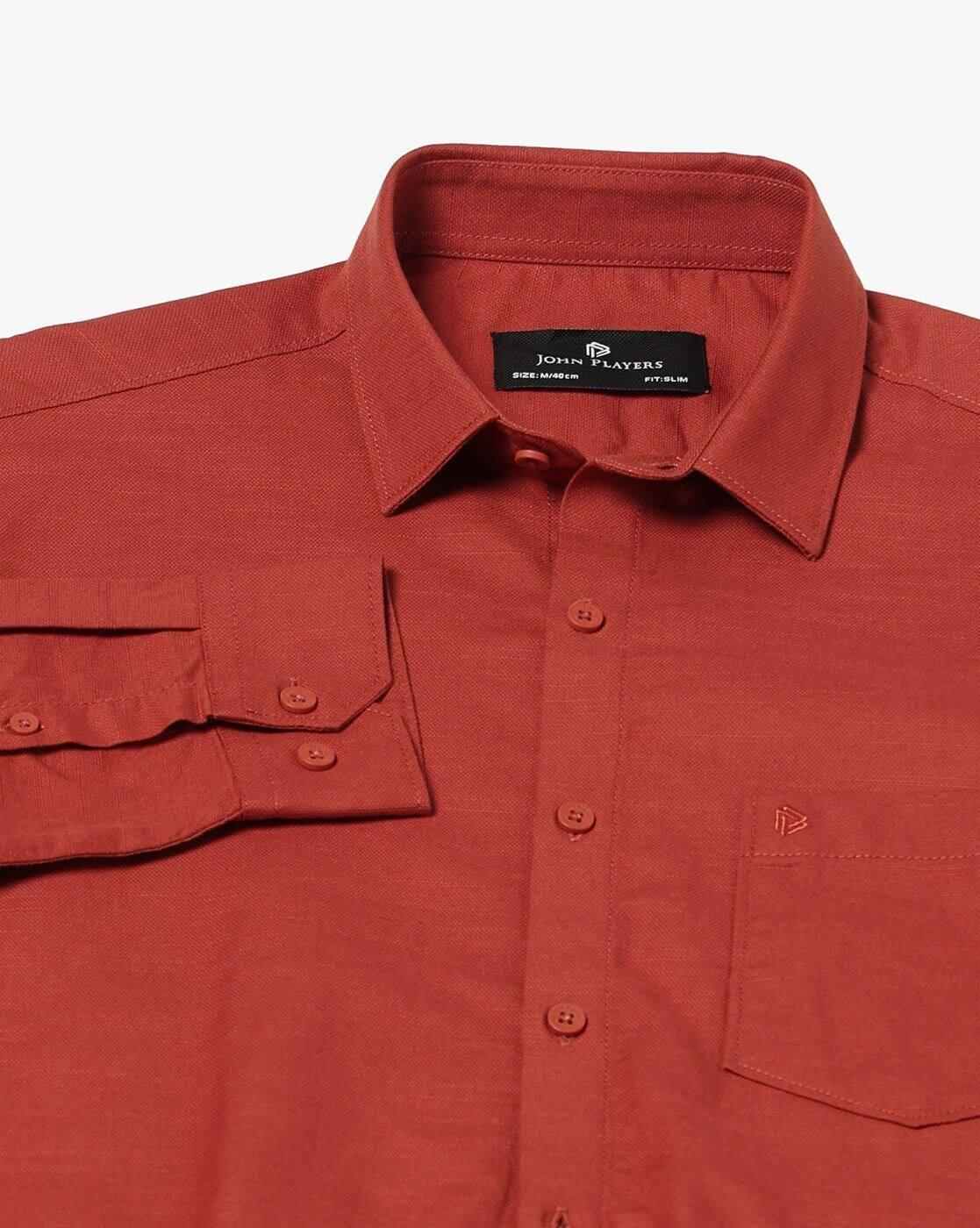 John Players | Men Slim Fit Cotton Shirt with Patch Pocket|5