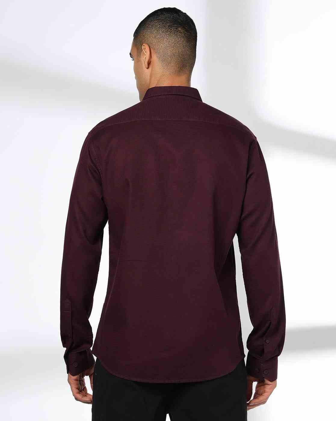 John Players | Men Slim Fit Cotton Shirt with Patch Pocket|2