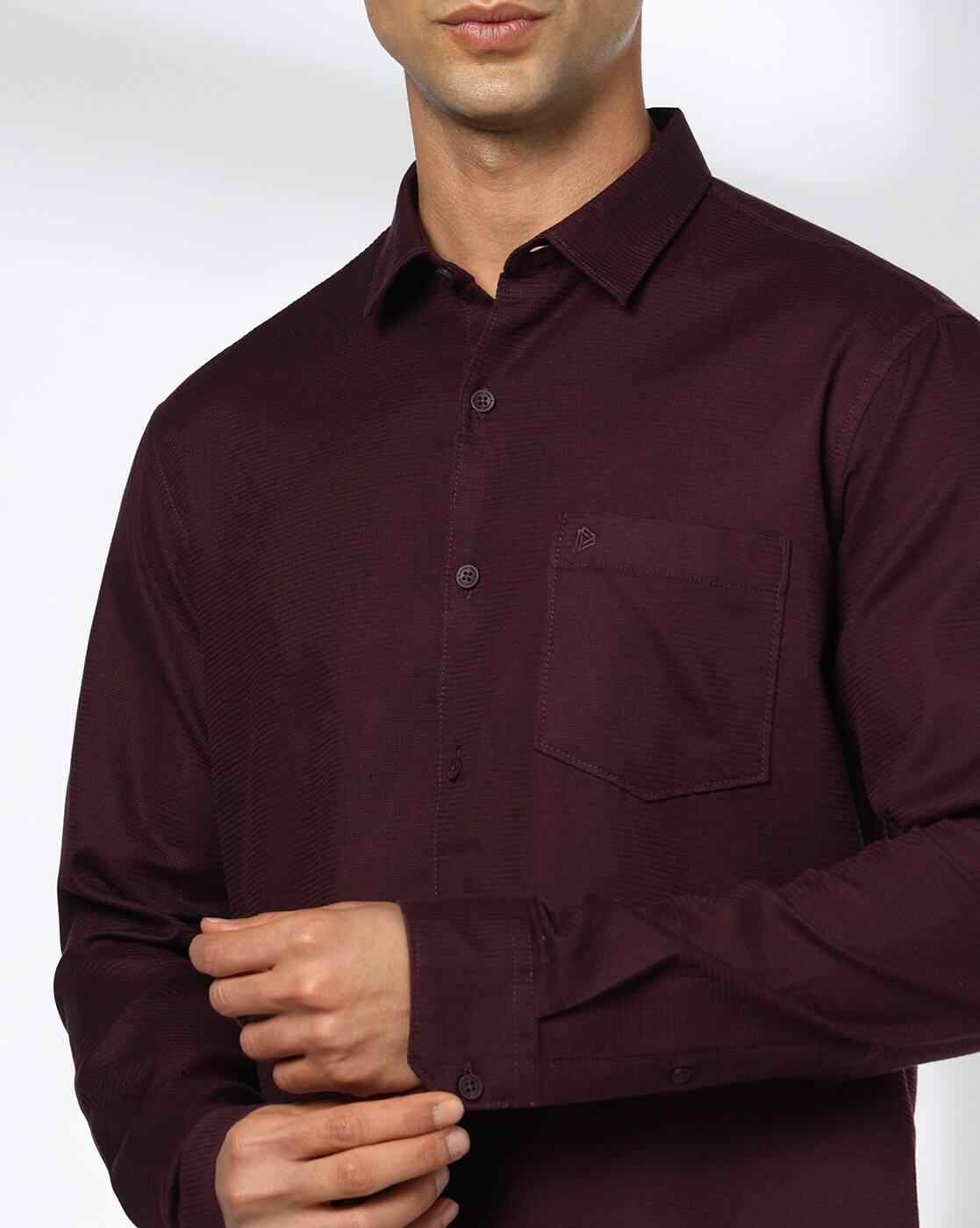 John Players | Men Slim Fit Cotton Shirt with Patch Pocket|4