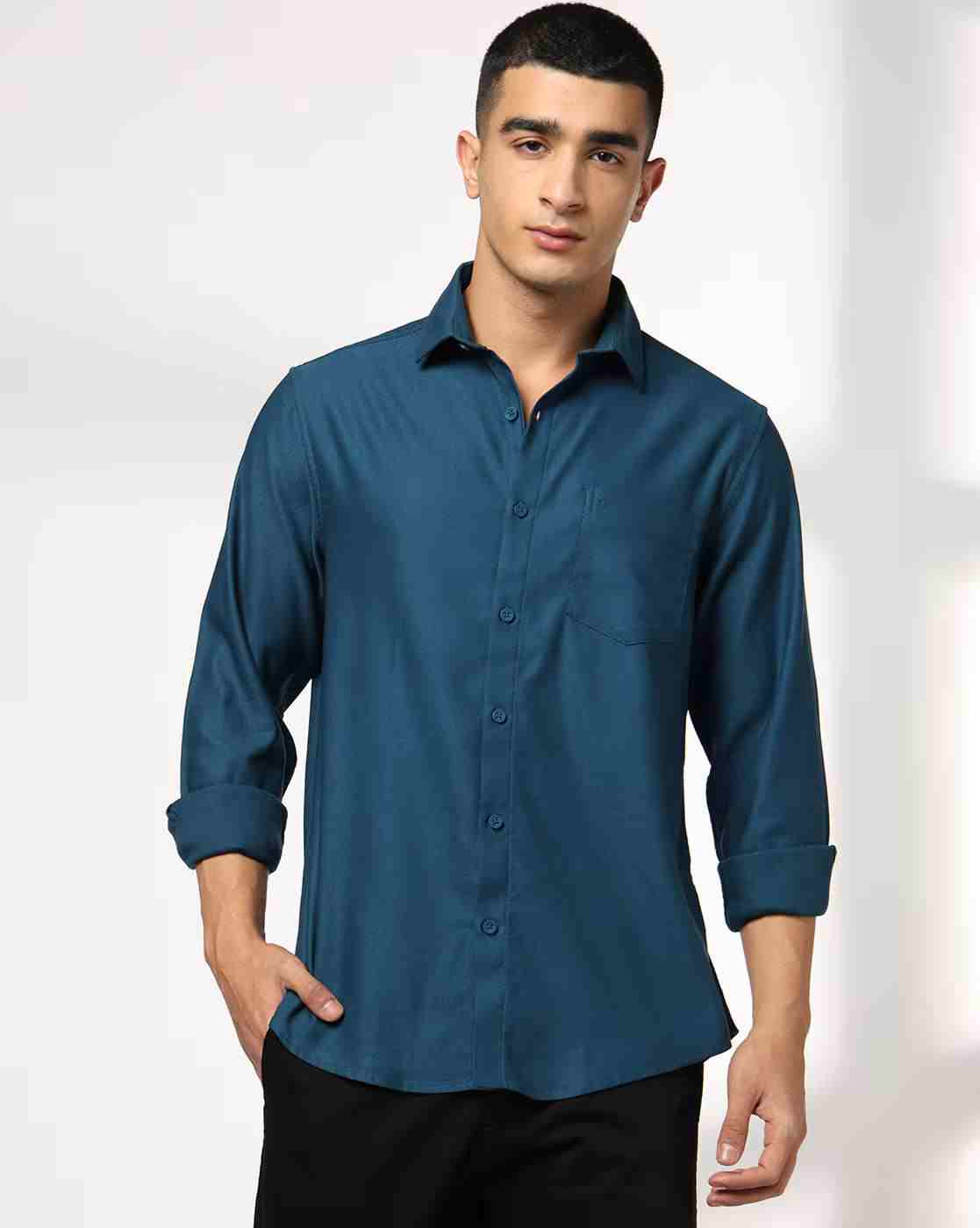 Men Slim Fit Stretchable Casual Shirt