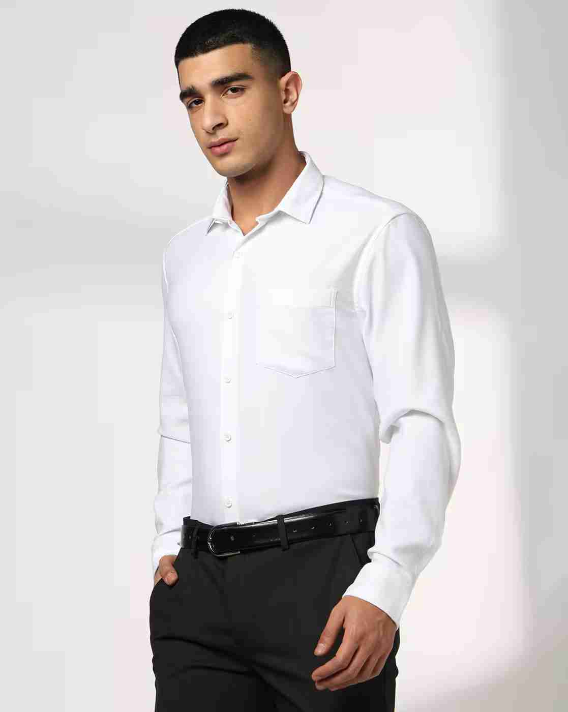 John Players | Men Slim Fit Stretchable Casual Shirt|0