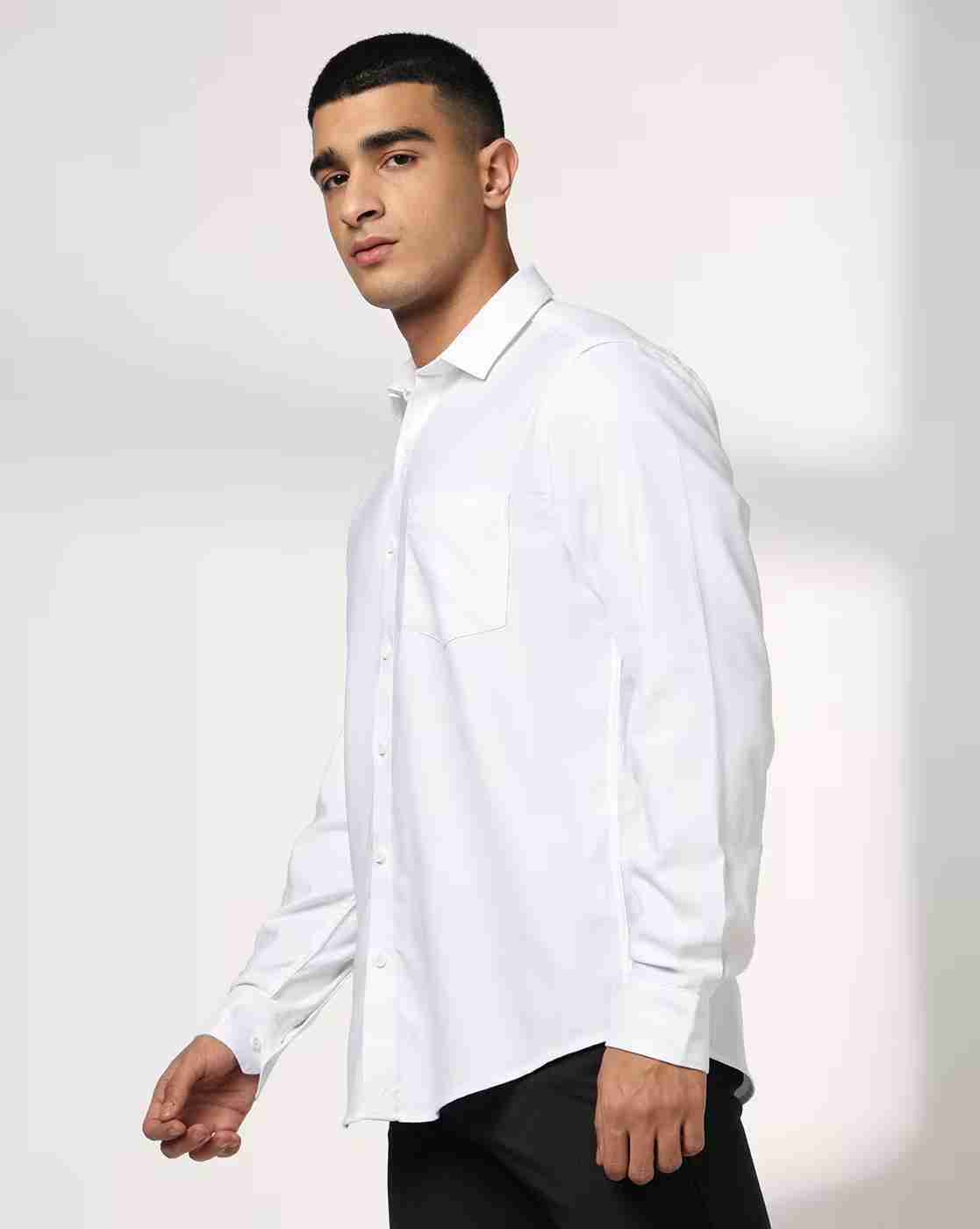 John Players | Men Slim Fit Stretchable Casual Shirt|1