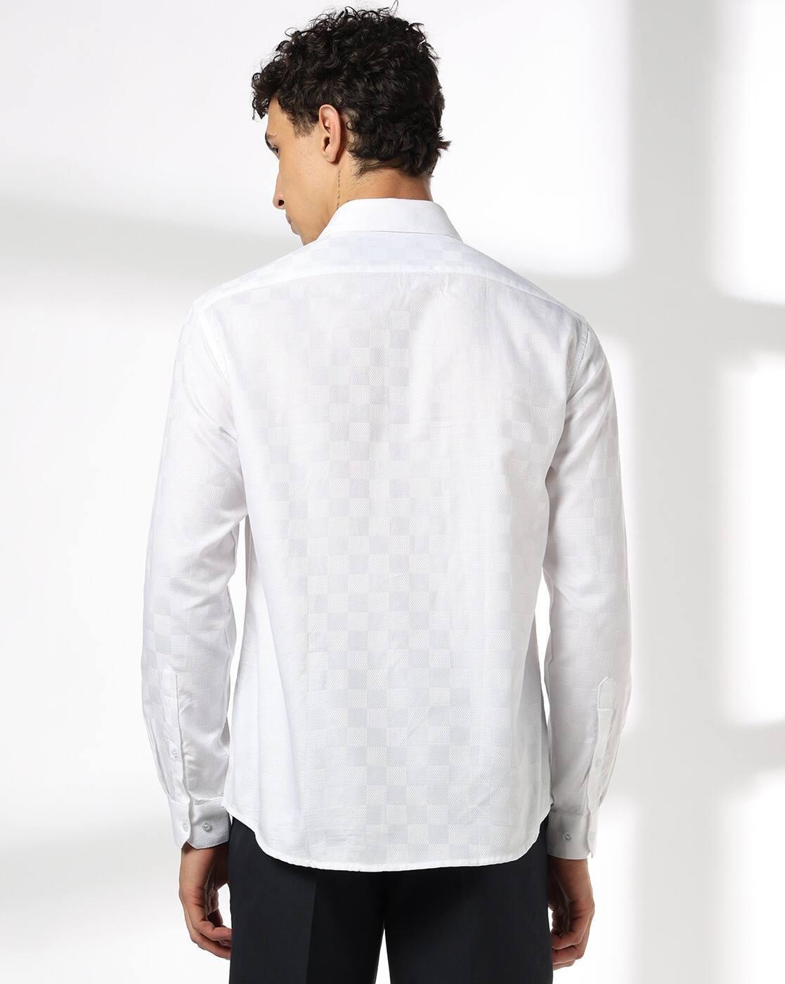 John Players | Men Regular Fit Cotton Shirt with Patch Pocket|2