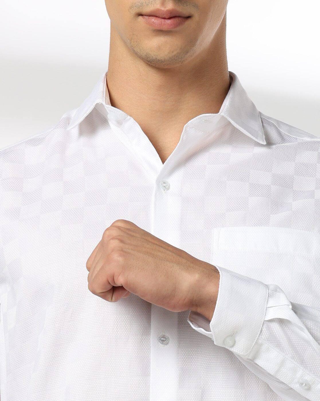 John Players | Men Regular Fit Cotton Shirt with Patch Pocket|4