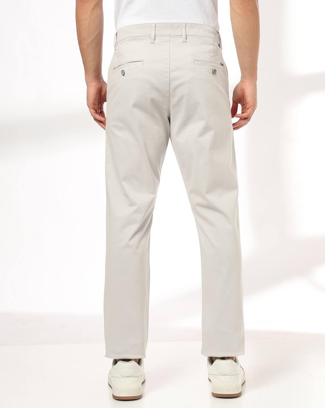John Players | Men Slim Fit Flat-Front Trousers|2