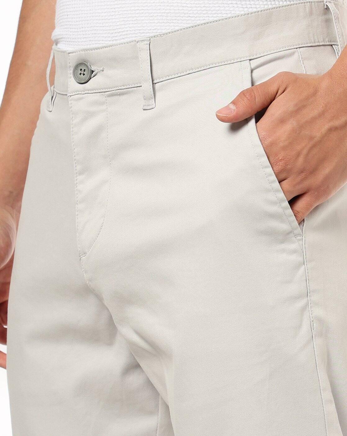 John Players | Men Slim Fit Flat-Front Trousers|3