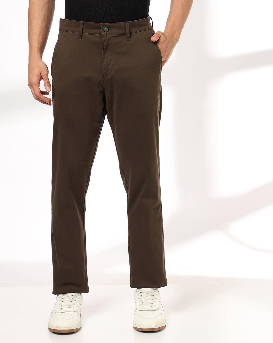 John Players | Men Slim Fit Flat-Front Trousers|0