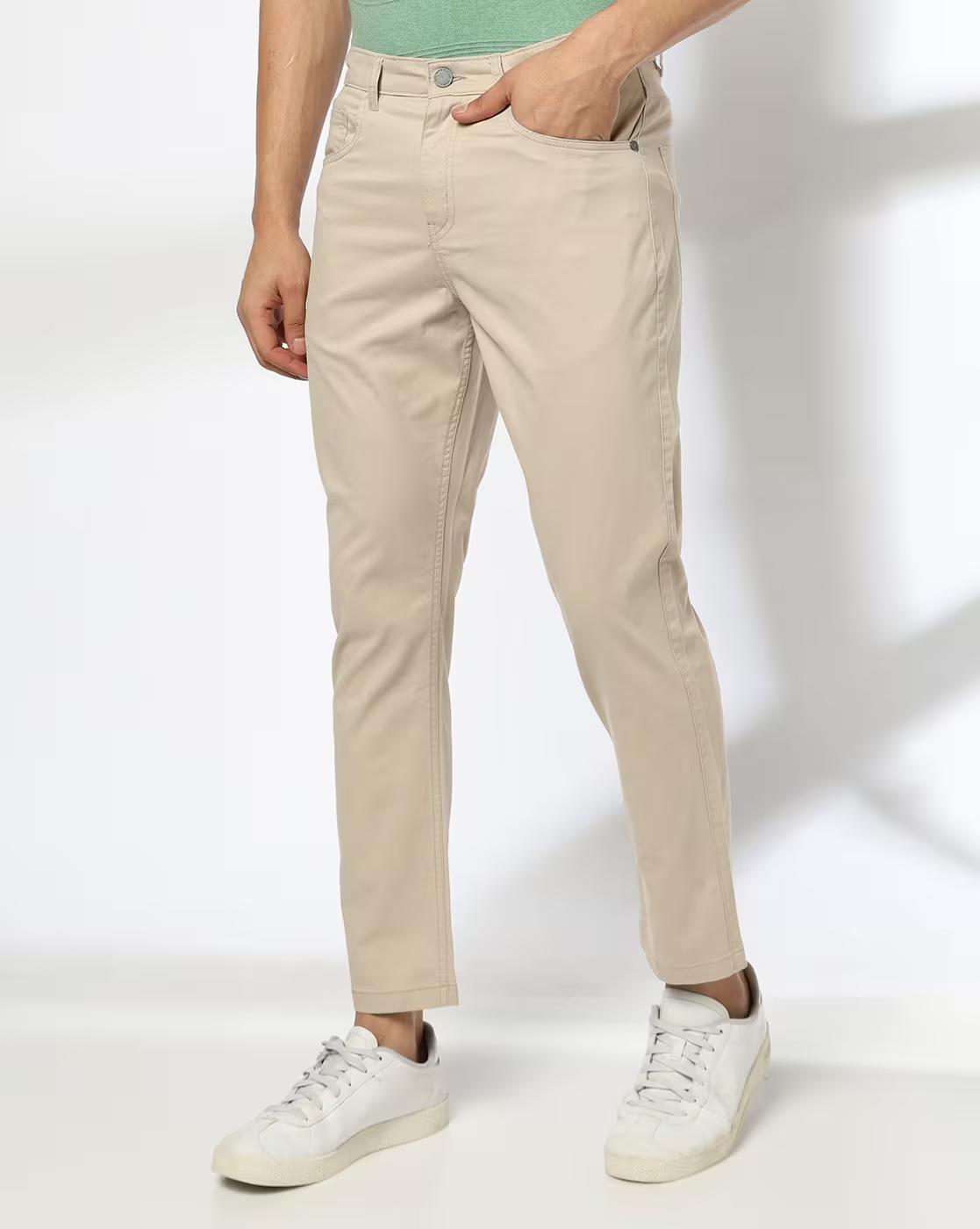 Men Slim Fit Mid-Rise Chinos