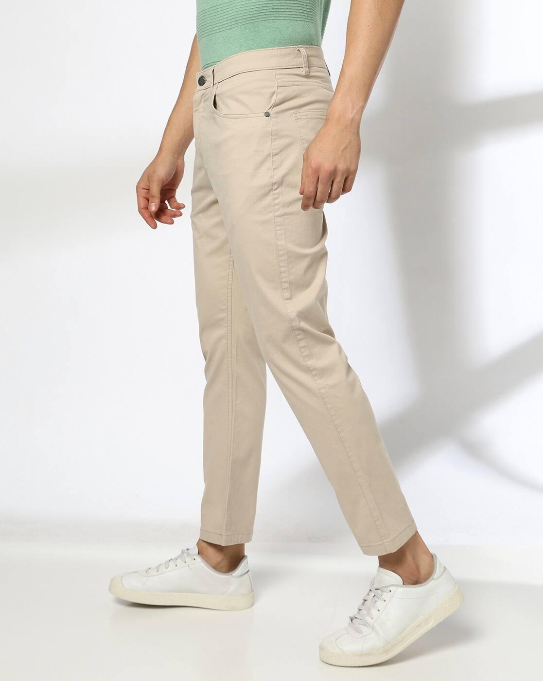 John Players | Men Slim Fit Mid-Rise Chinos|1