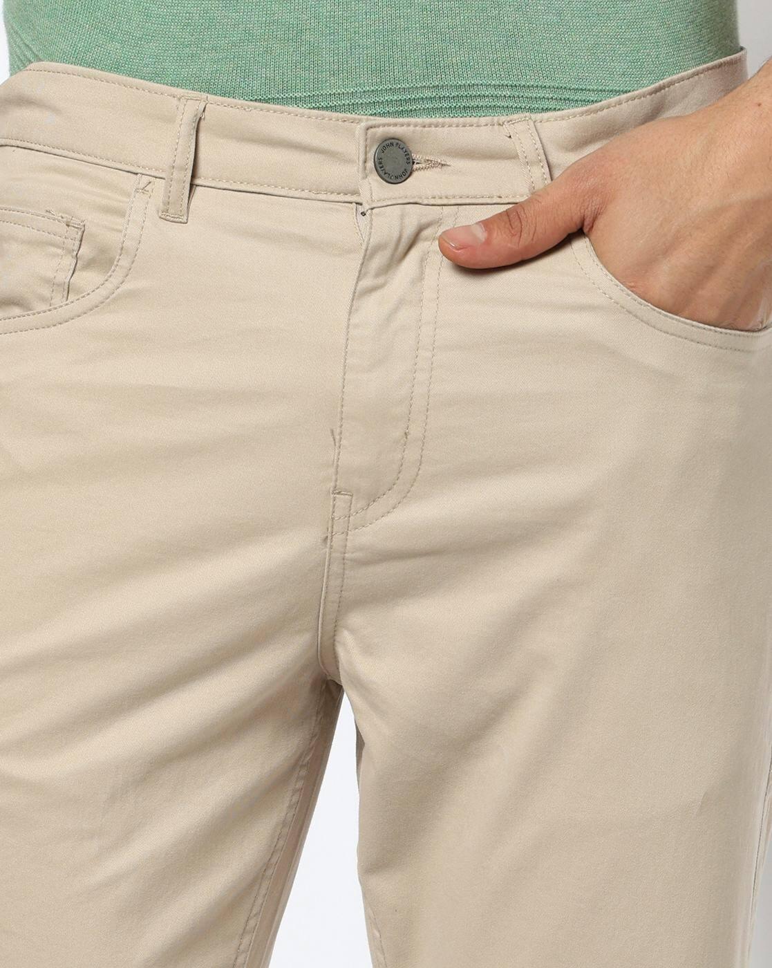 John Players | Men Slim Fit Mid-Rise Chinos|3