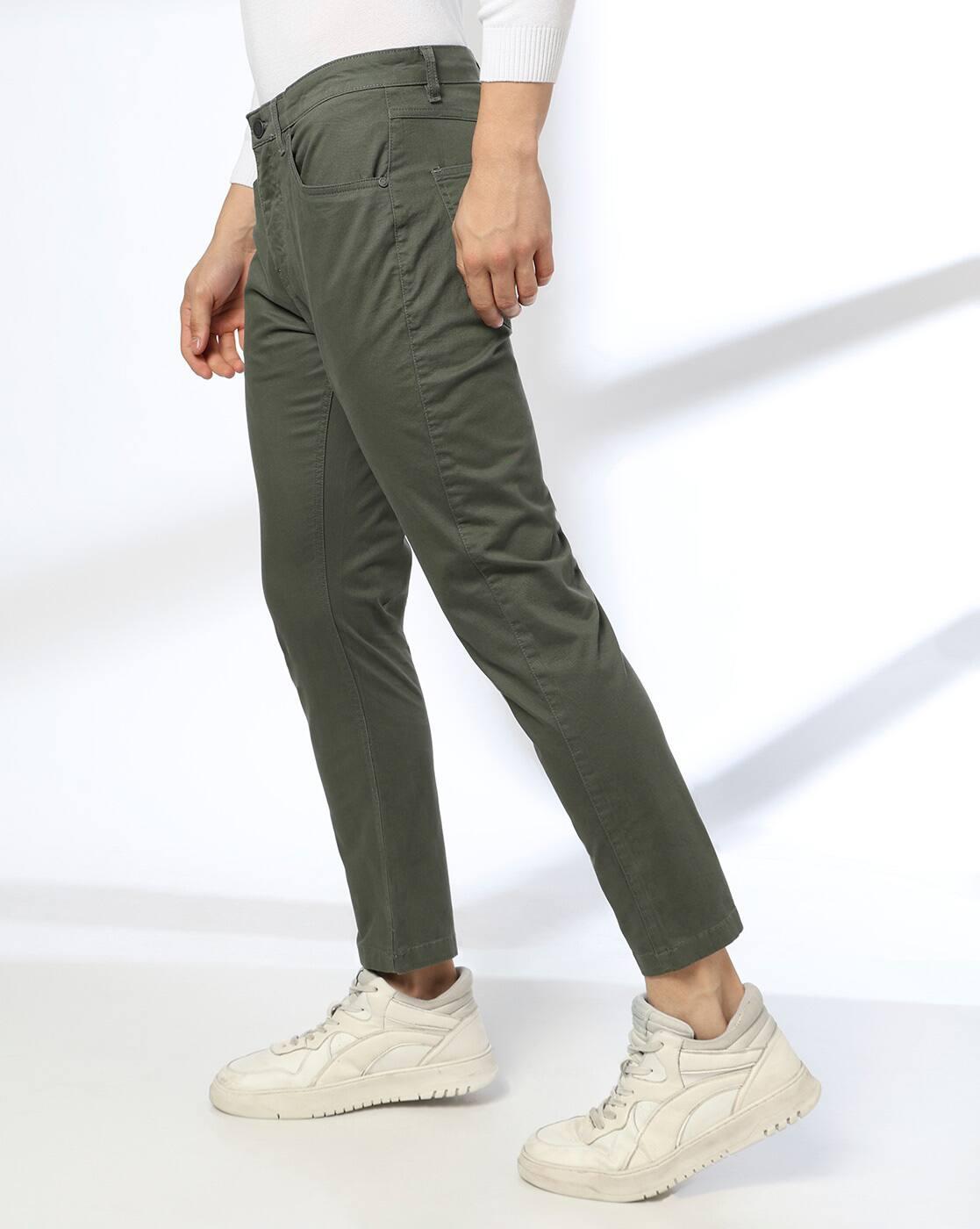 John Players | Men Slim Fit Mid-Rise Chinos|1