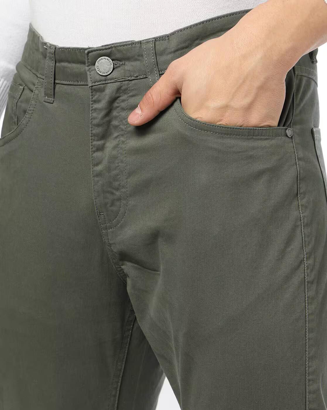 John Players | Men Slim Fit Mid-Rise Chinos|3