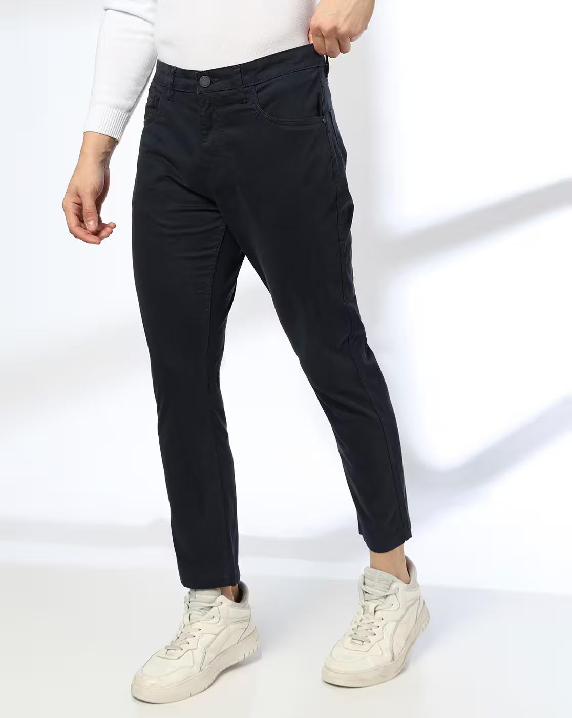 John Players | Men Slim Fit Mid-Rise Chinos|0
