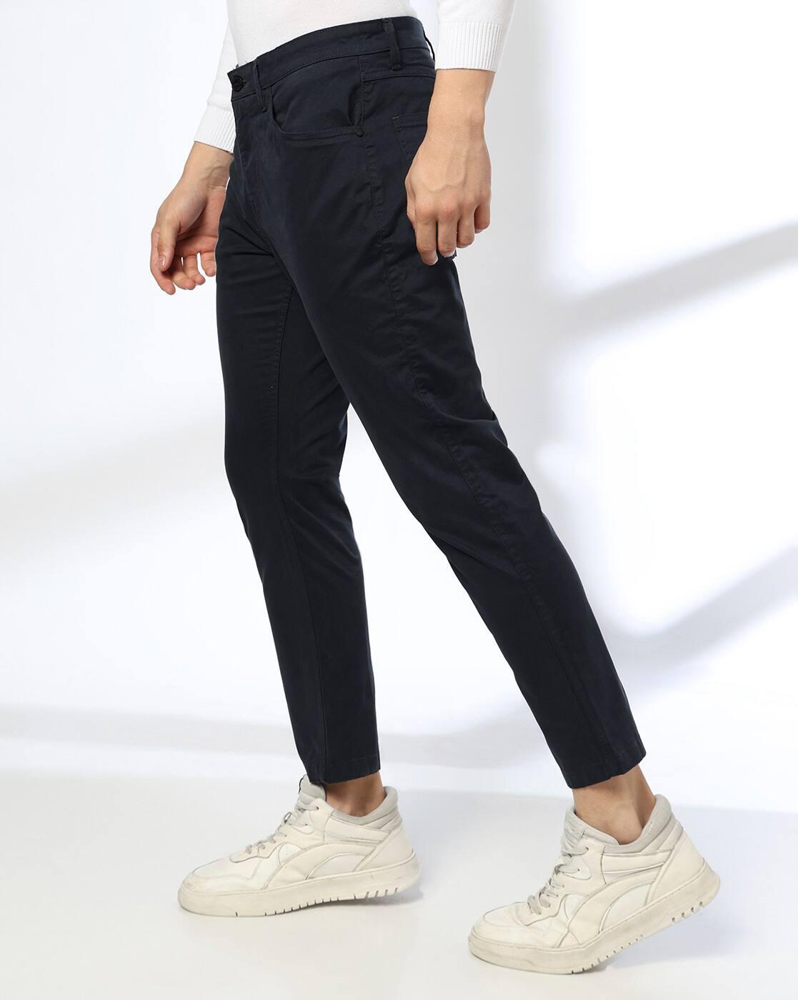 John Players | Men Slim Fit Mid-Rise Chinos|1