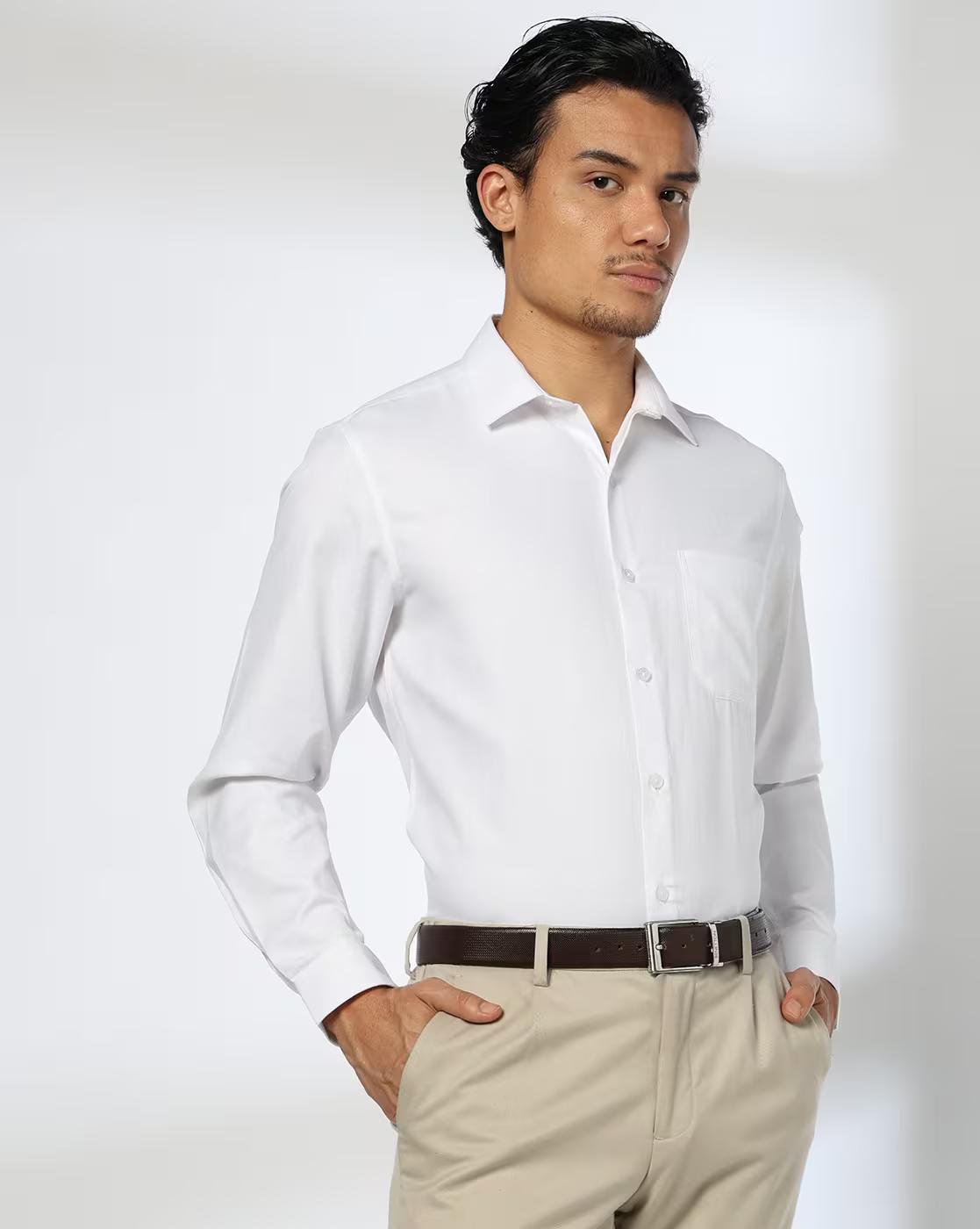John Players | Men Slim Fit Shirt with Patch Pocket|0