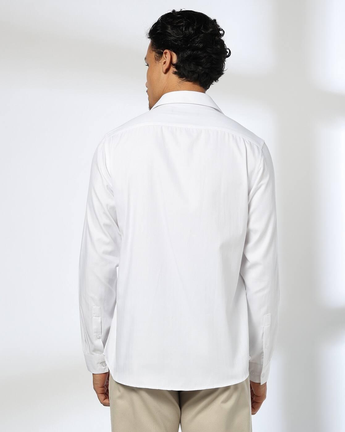 John Players | Men Slim Fit Shirt with Patch Pocket|2