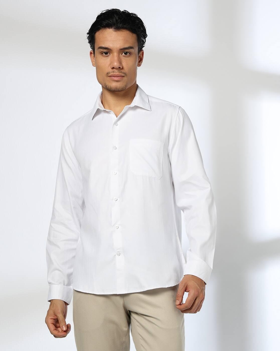 John Players | Men Slim Fit Shirt with Patch Pocket|3