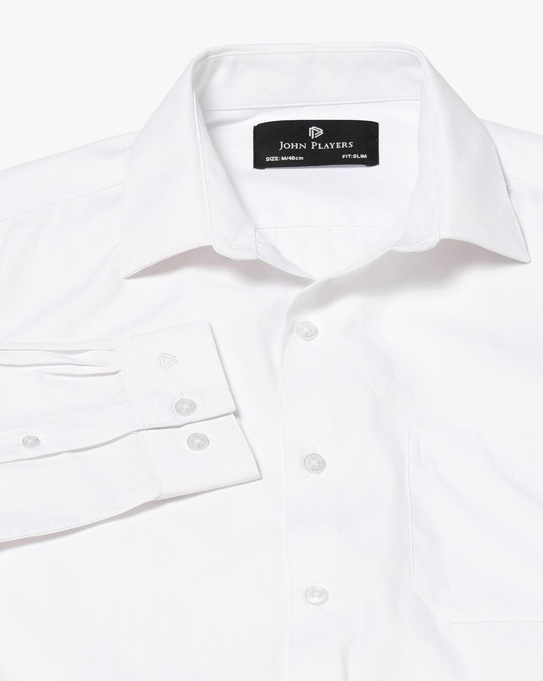 John Players | Men Slim Fit Shirt with Patch Pocket|5