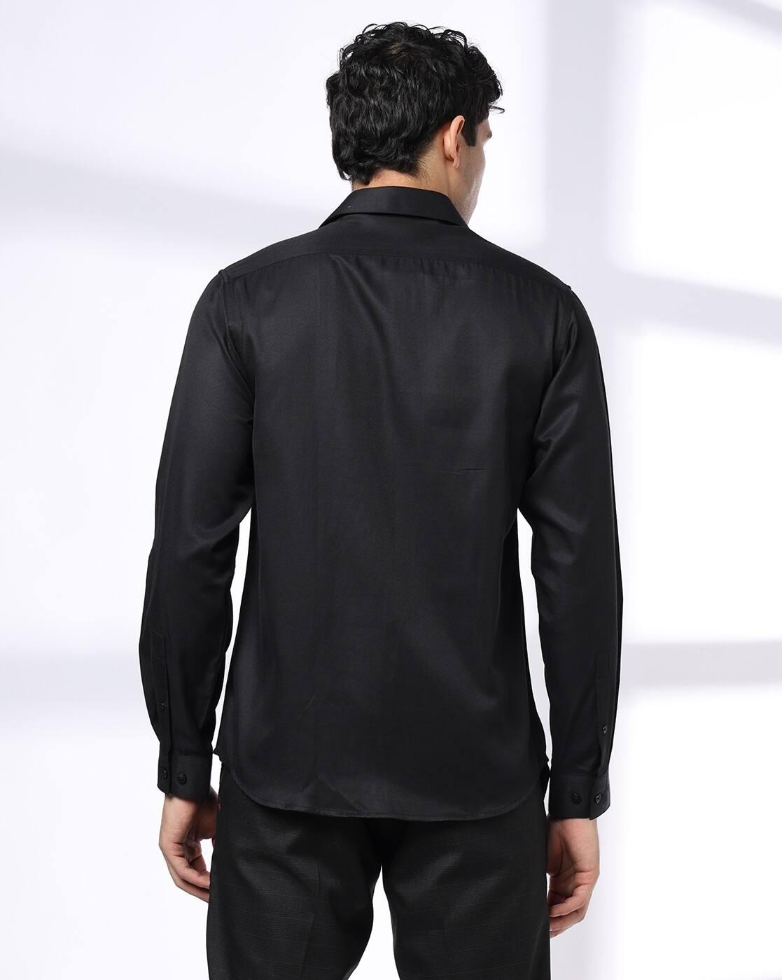 John Players | Men Slim Fit Shirt with Patch Pocket|2