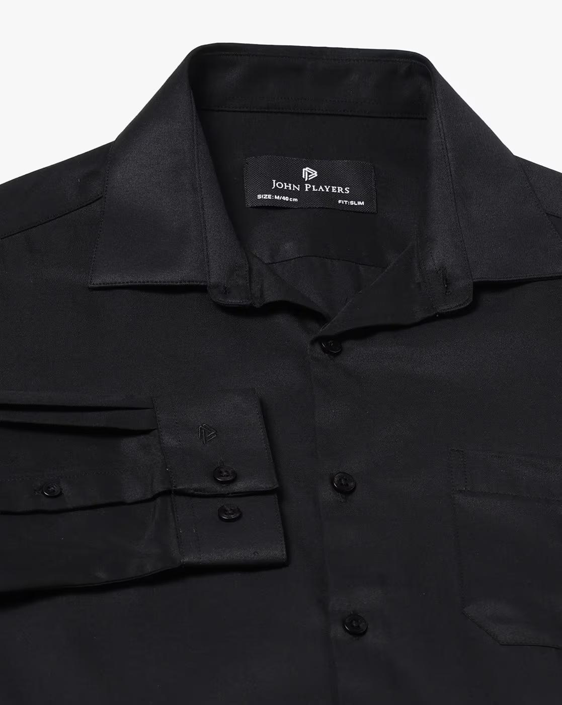 John Players | Men Slim Fit Shirt with Patch Pocket|5