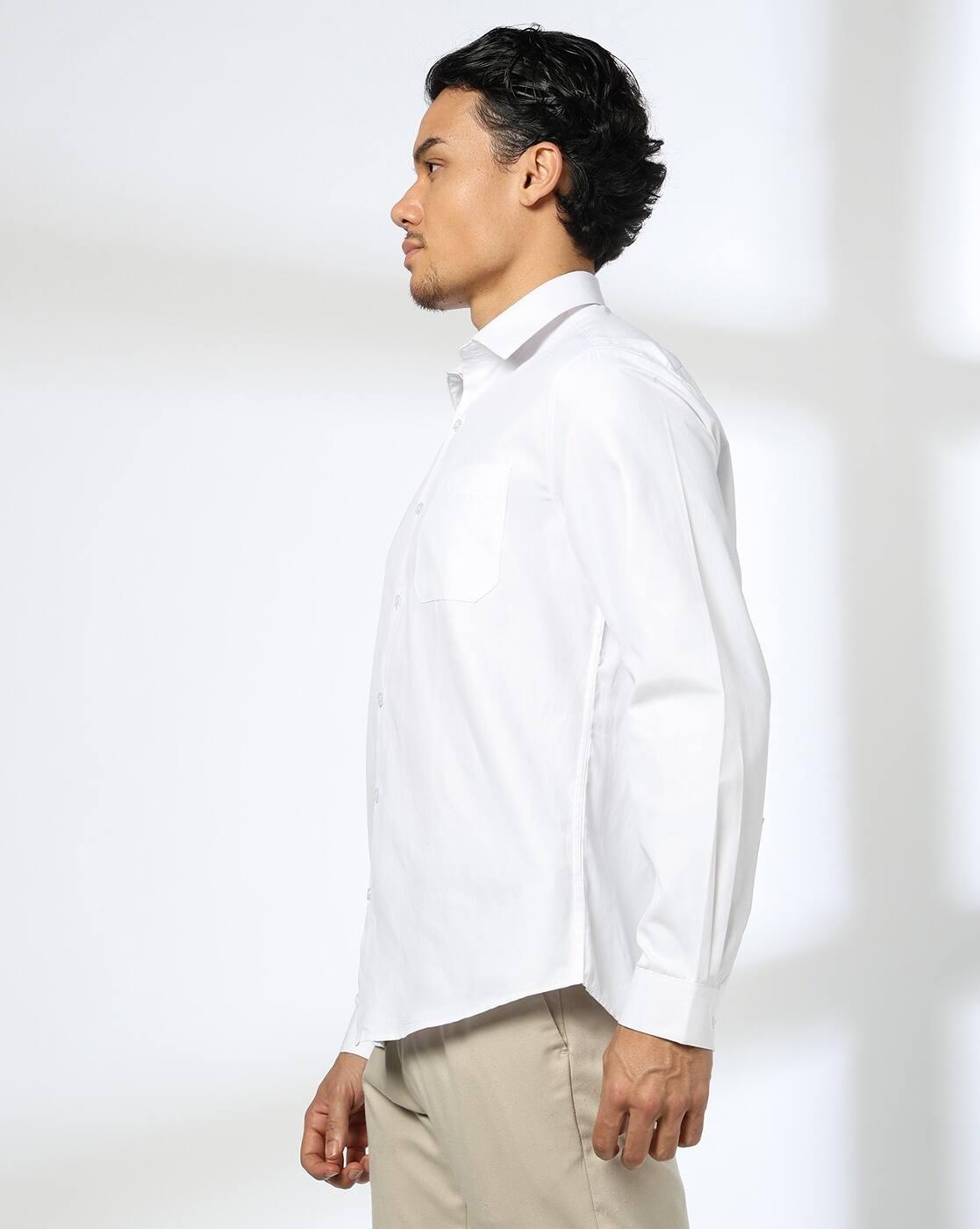 John Players | Men Slim Fit Shirt with Patch Pocket|1