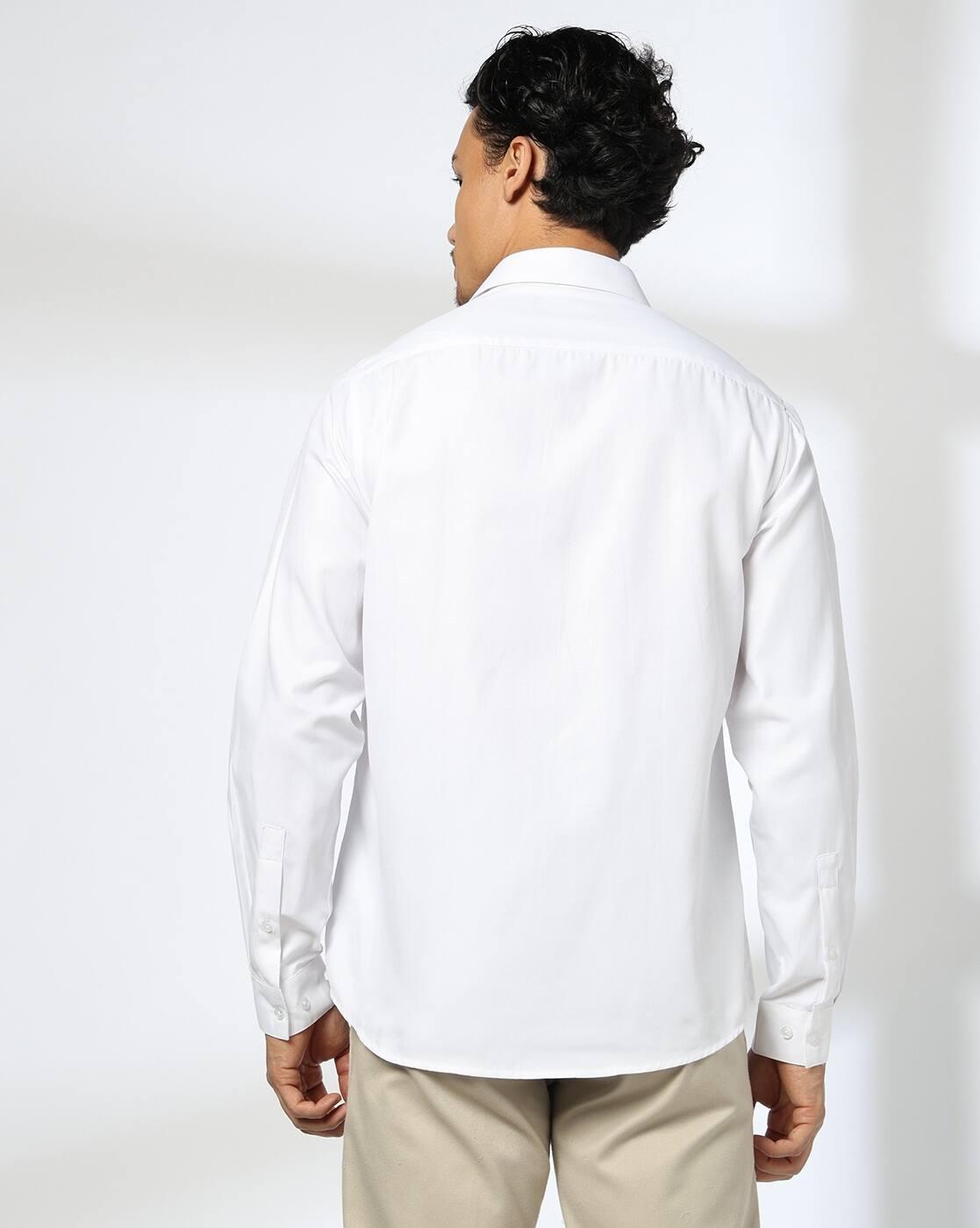John Players | Men Slim Fit Shirt with Patch Pocket|2