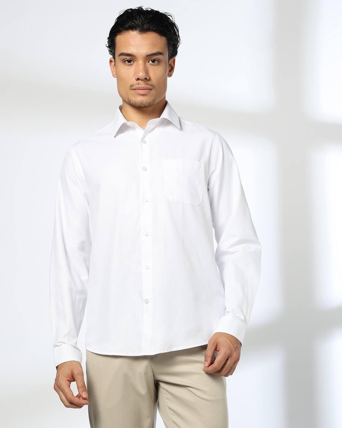 John Players | Men Slim Fit Shirt with Patch Pocket|3