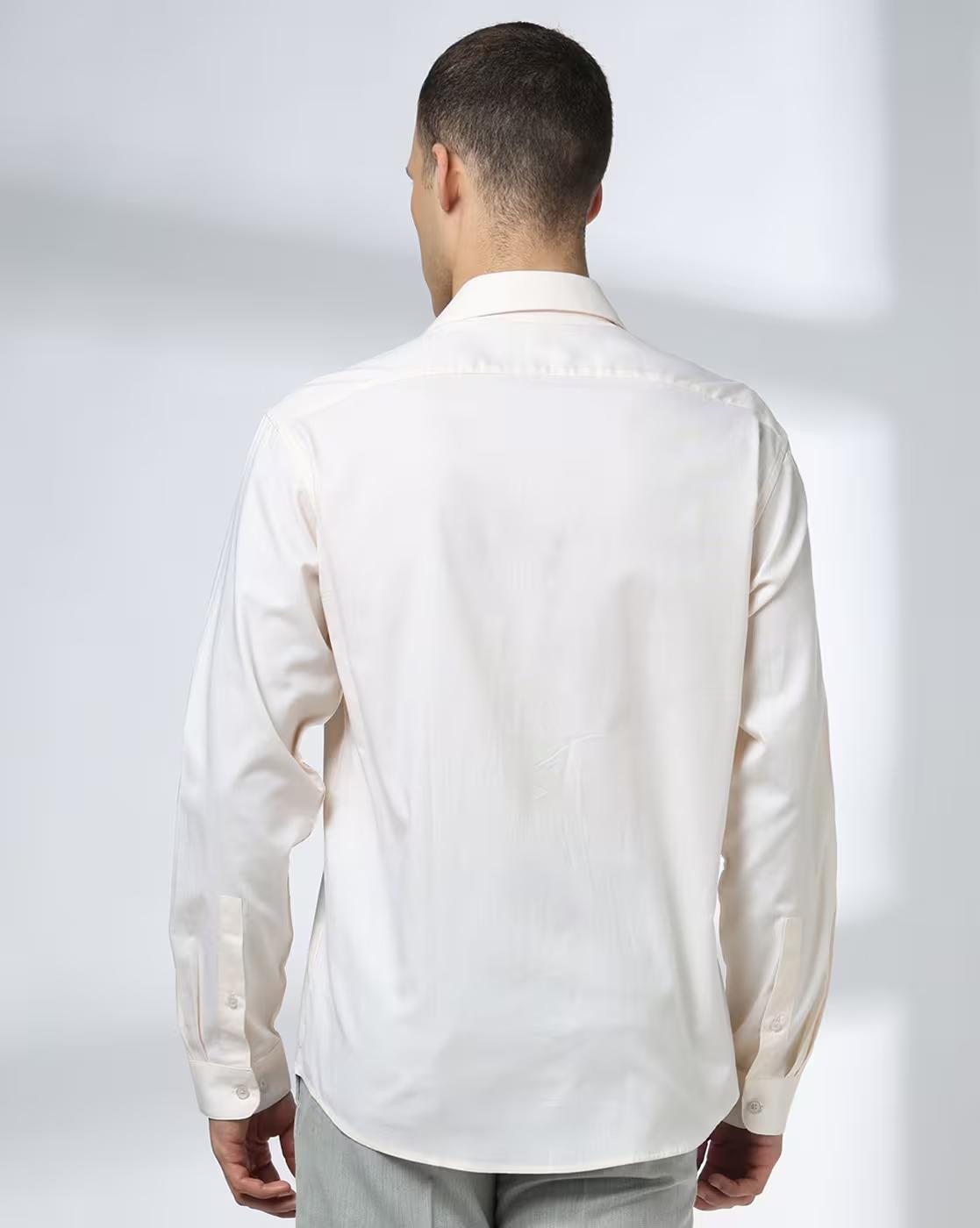 John Players | Men Regular Fit Cotton Shirt with Patch Pocket|2
