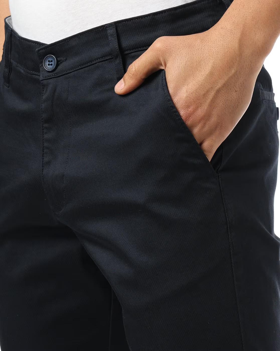 John Players | Men Slim Fit Stretchable Mid-Rise Chinos|3