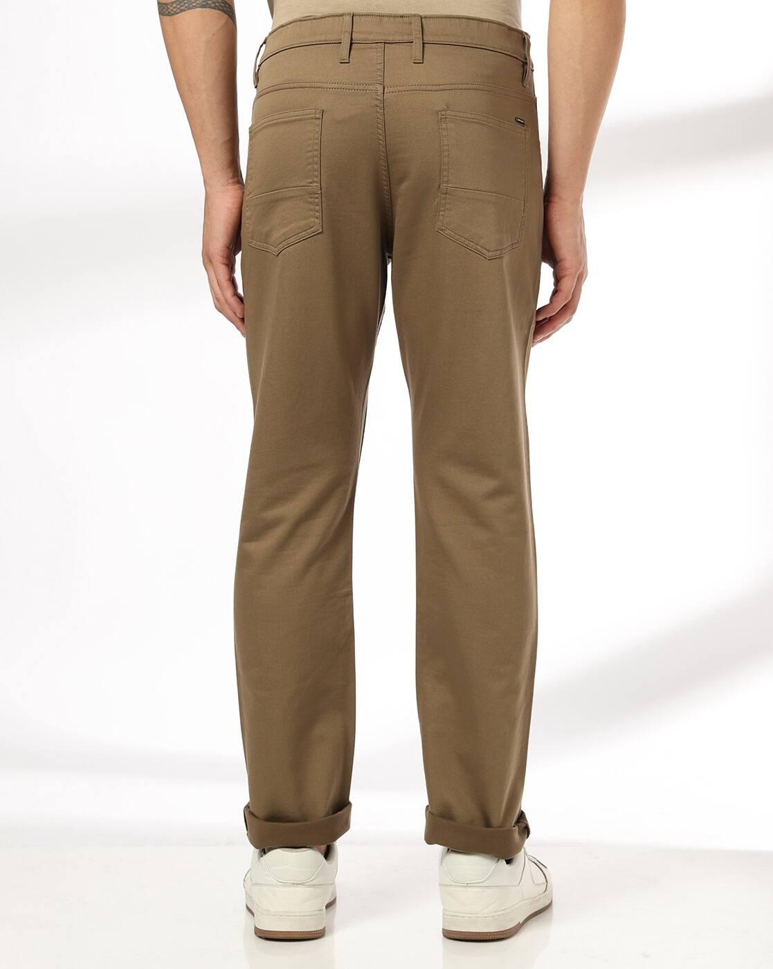 John Players | Men Slim Fit Flat-Front Trousers|2