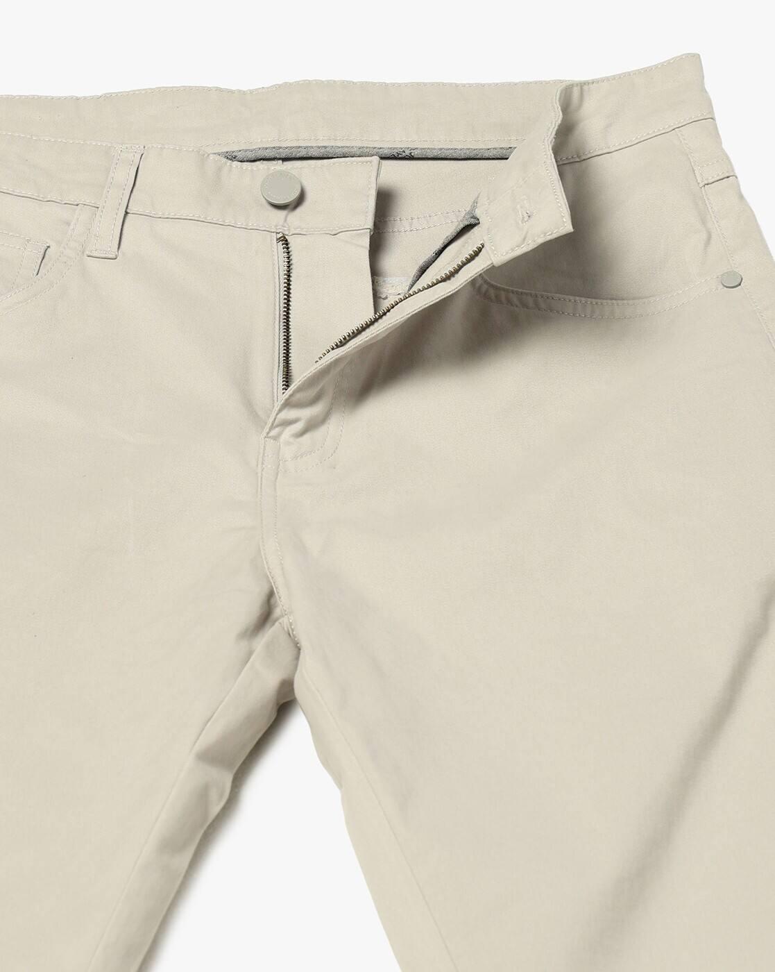 John Players | Men Slim Fit Flat-Front Trousers|4