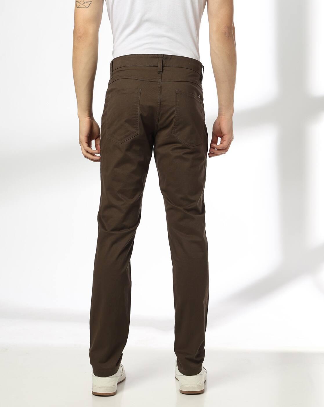 John Players | Men Slim Fit Flat-Front Trousers|2