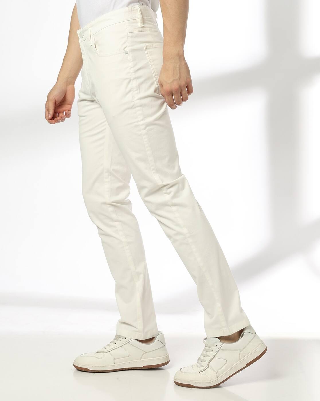 John Players | Men Slim Fit Flat-Front Trousers|1
