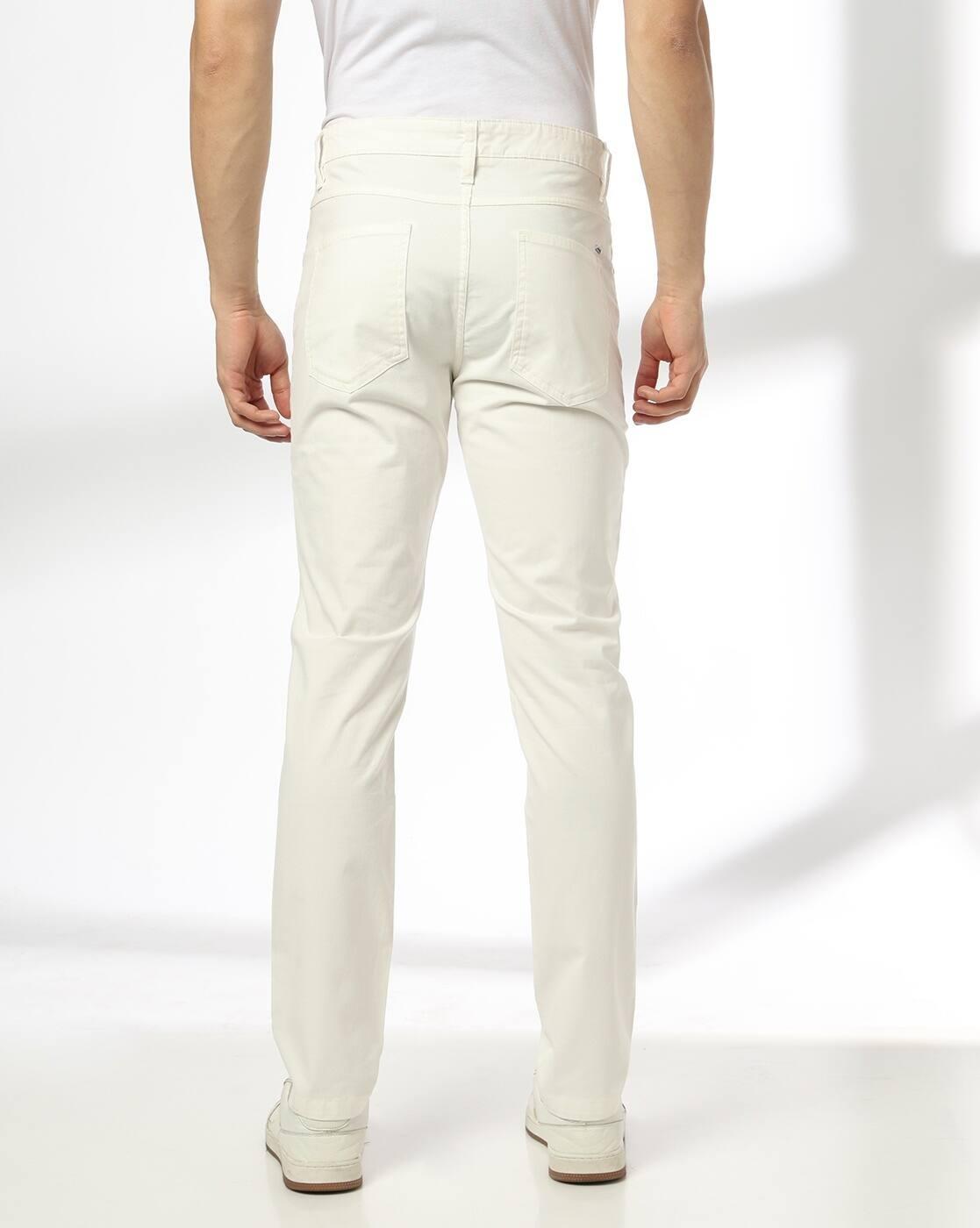 John Players | Men Slim Fit Flat-Front Trousers|2
