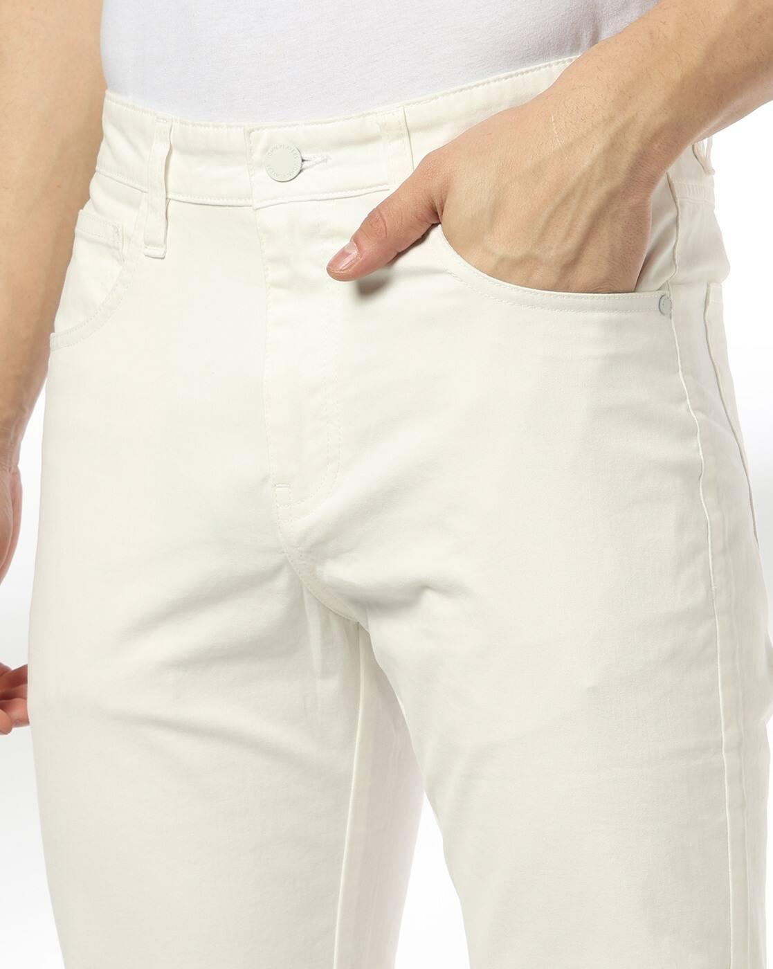 John Players | Men Slim Fit Flat-Front Trousers|3