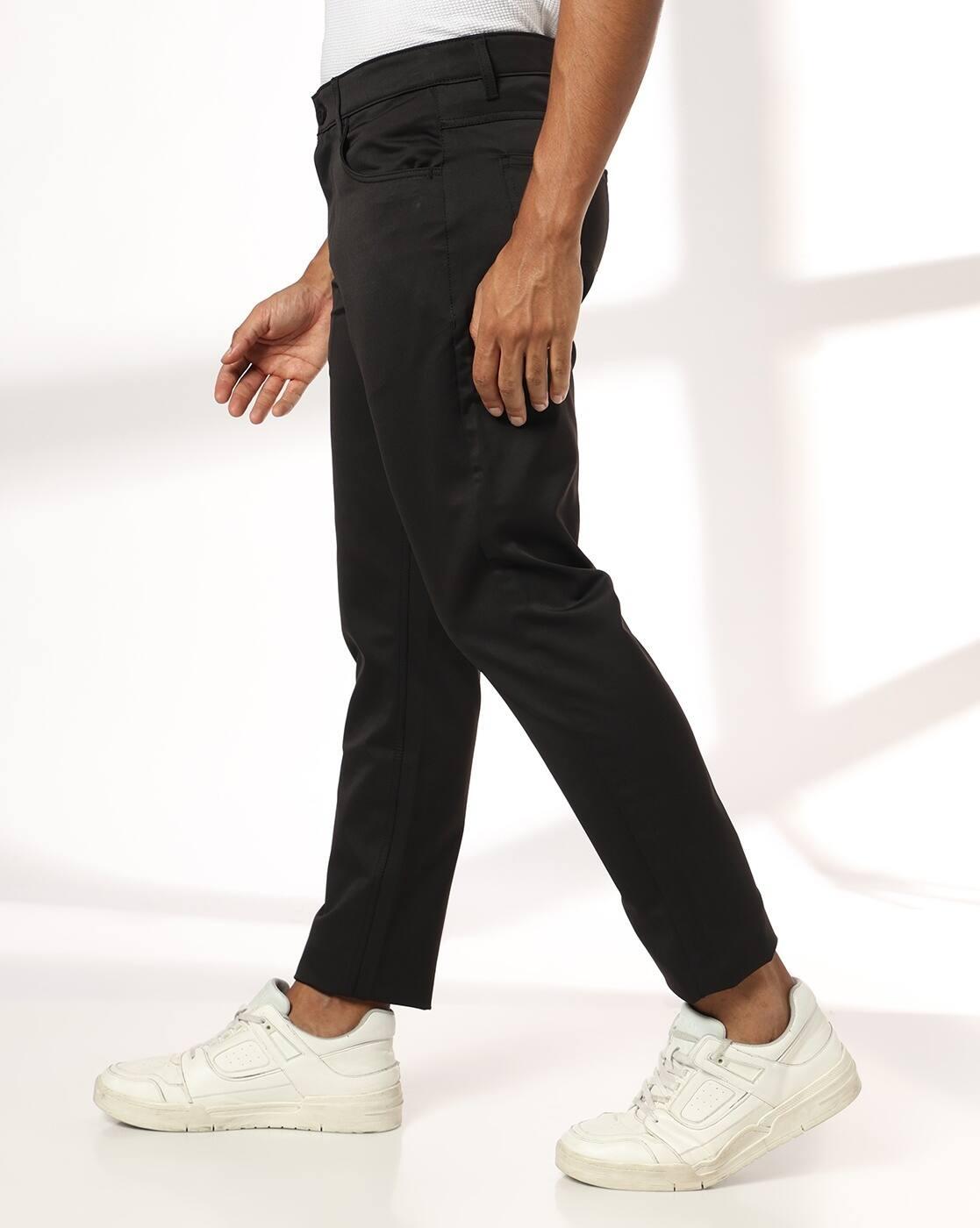 John Players | Men Slim Fit Flat-Front Chinos|1