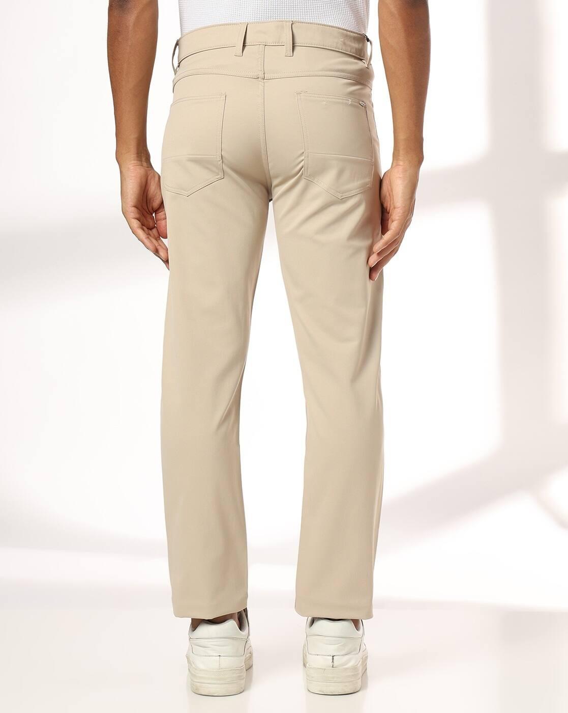 John Players | Men Slim Fit Flat-Front Chinos|2