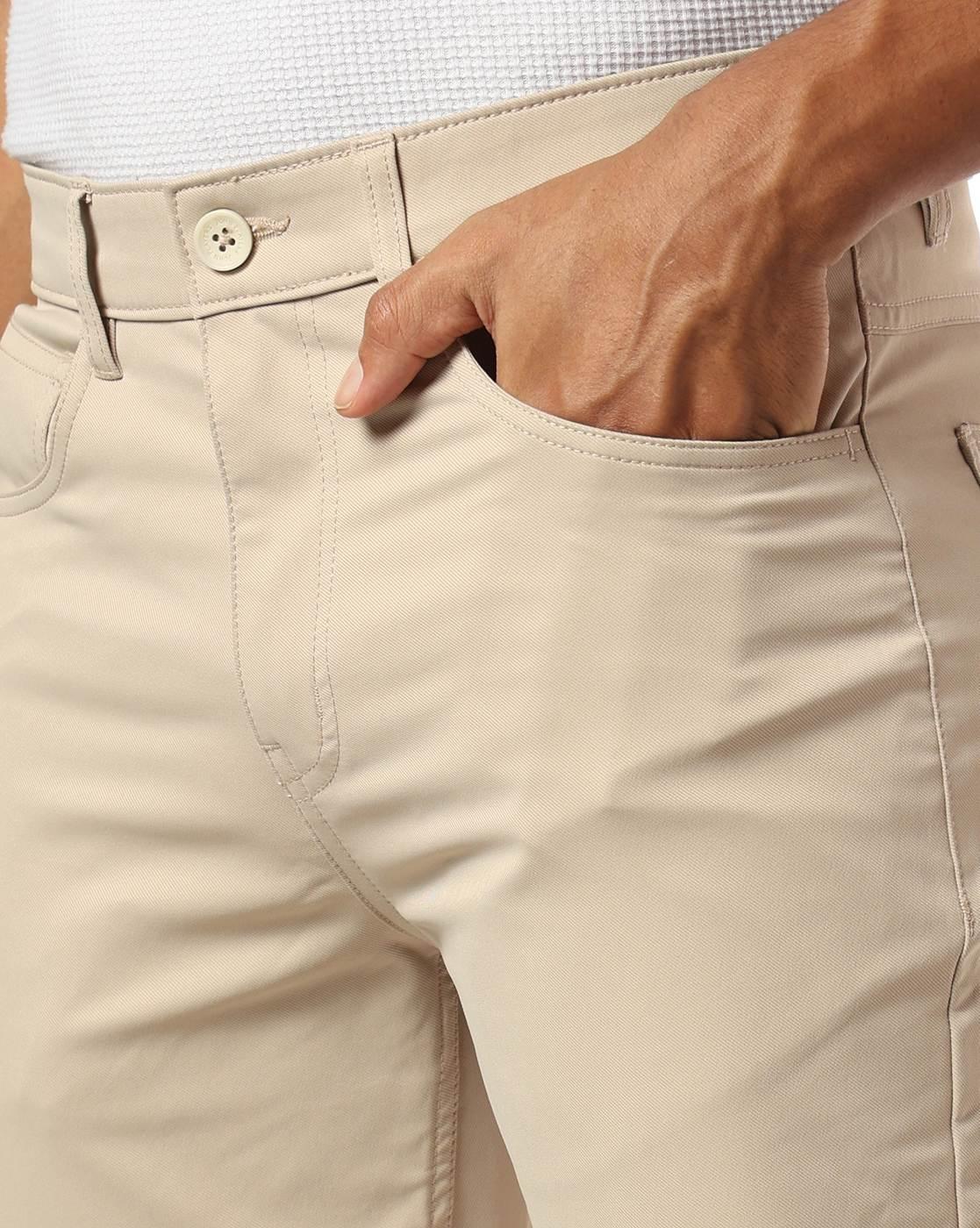 John Players | Men Slim Fit Flat-Front Chinos|3