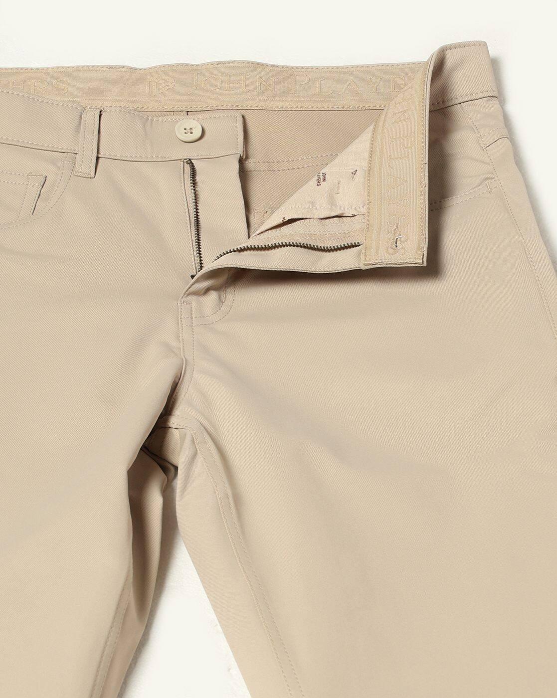 John Players | Men Slim Fit Flat-Front Chinos|4