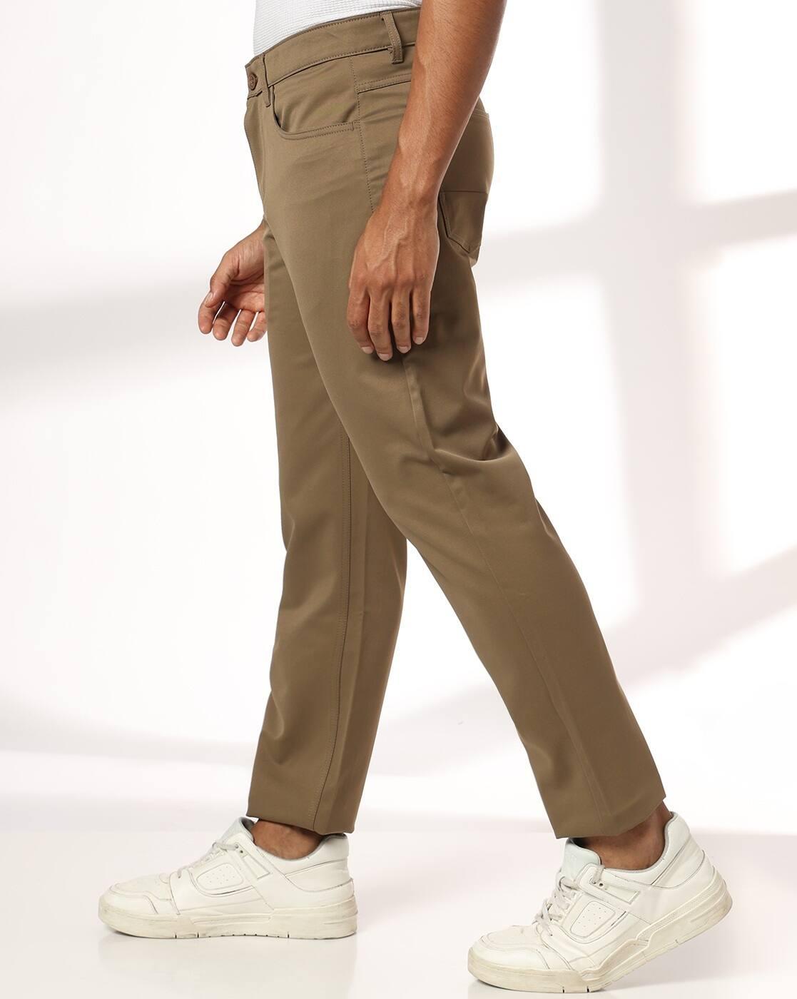 John Players | Men Slim Fit Mid-Rise Chinos|1