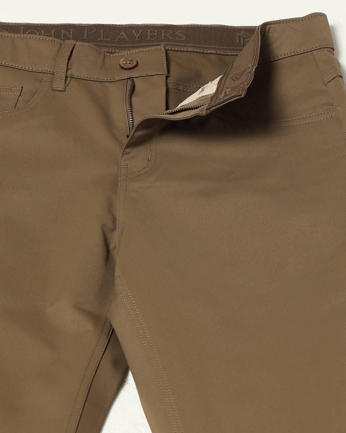 John Players | Men Slim Fit Mid-Rise Chinos|4