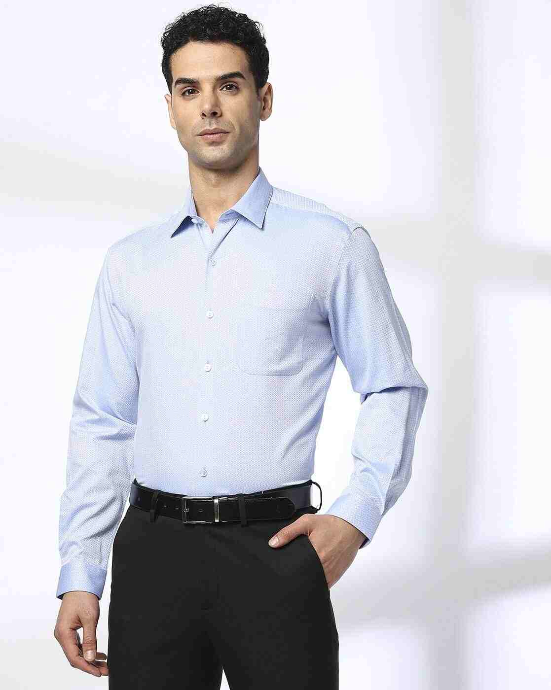 JOHN PLAYERS | Men Striped Regular Fit Shirt with Patch Pocket|0