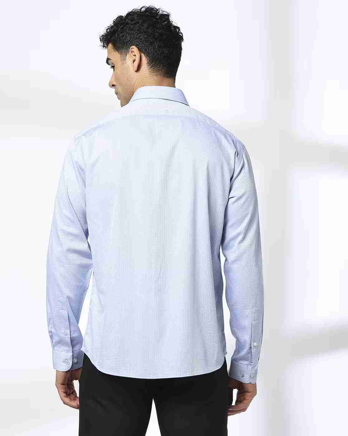 JOHN PLAYERS | Men Striped Regular Fit Shirt with Patch Pocket|2