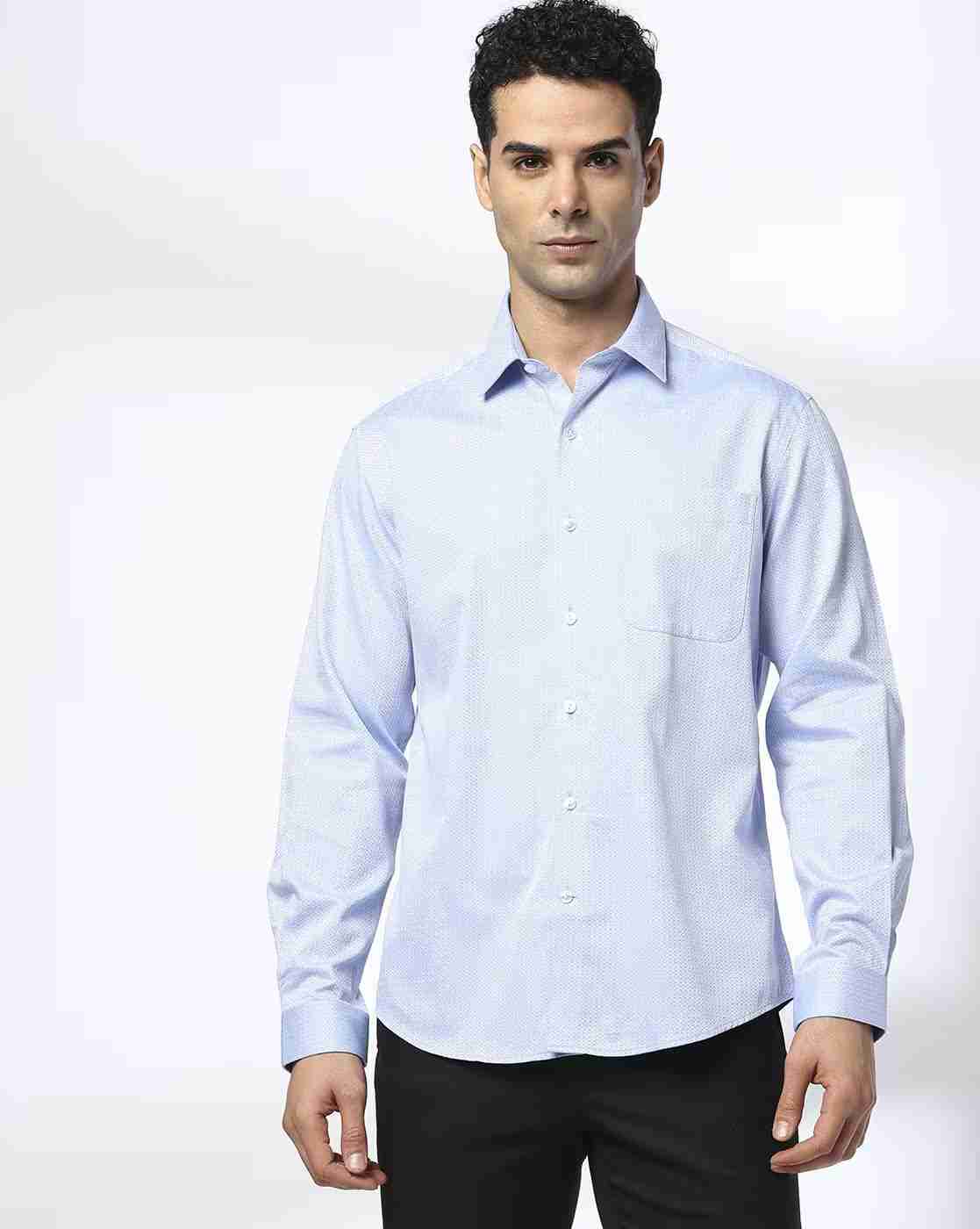 JOHN PLAYERS | Men Striped Regular Fit Shirt with Patch Pocket|3