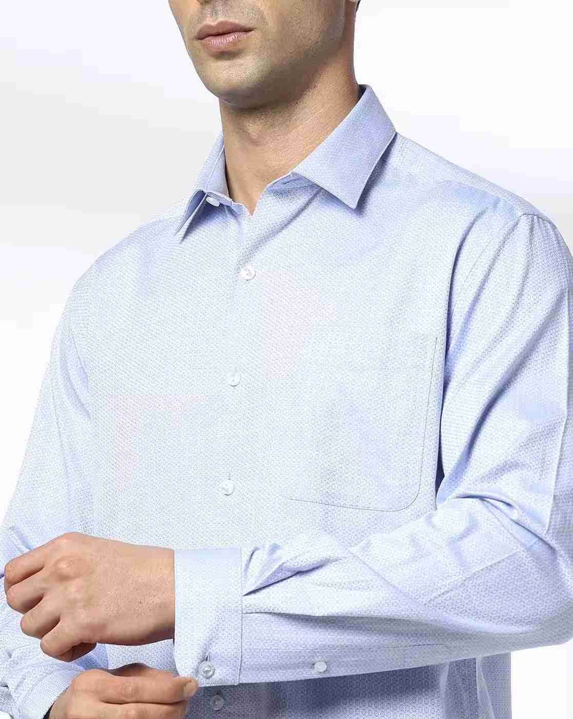 JOHN PLAYERS | Men Striped Regular Fit Shirt with Patch Pocket|4