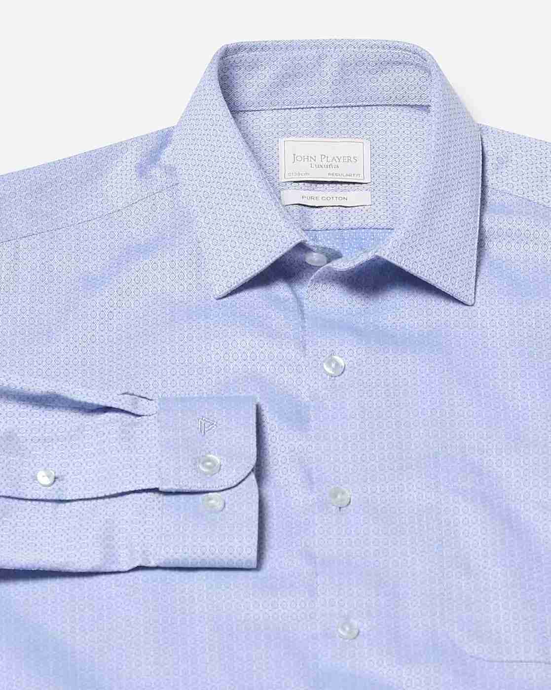 JOHN PLAYERS | Men Striped Regular Fit Shirt with Patch Pocket|5